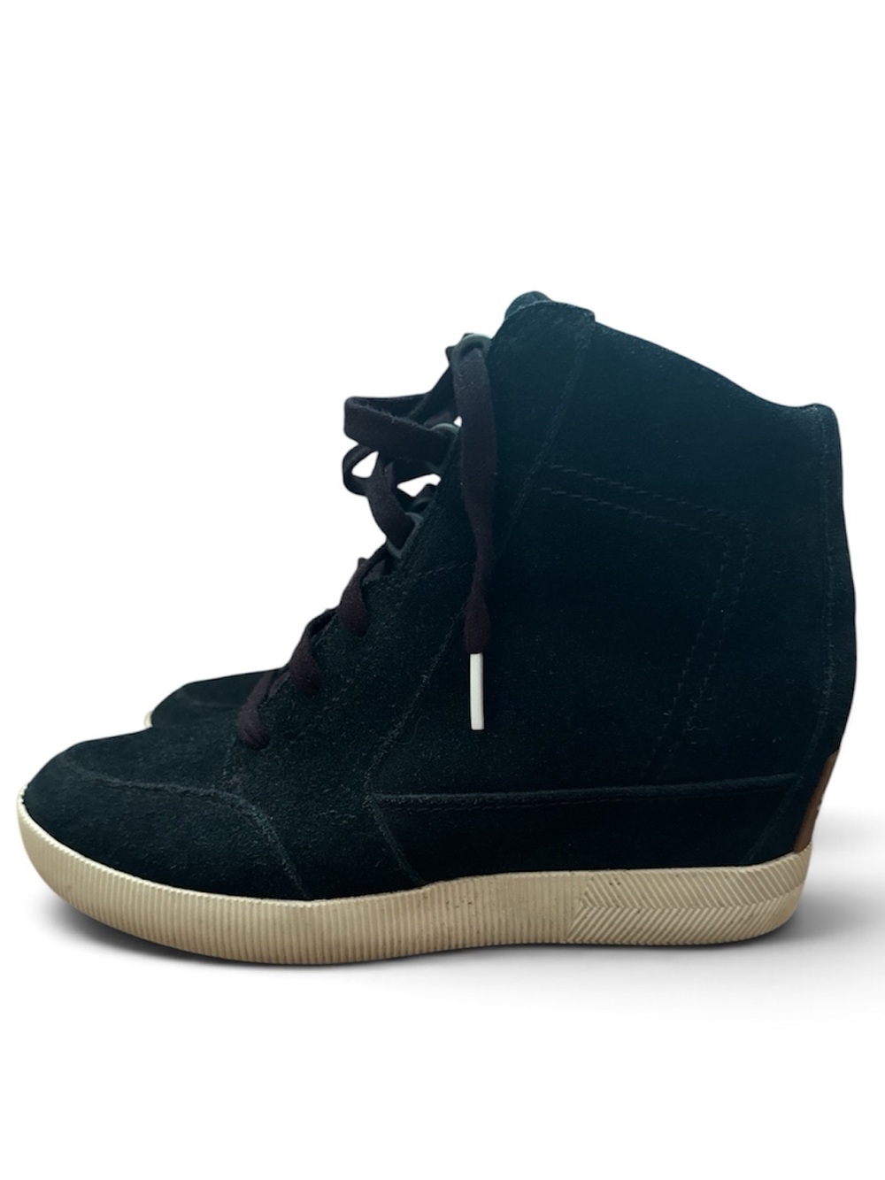 SOREL Women's 8.5 M OUT N ABOUT WEDGE Waterproof Bootie in Black 8.5 - Picture 2 of 5